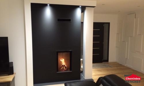 Pose d'une cheminée à bois MDesign 550V à Biéville-Beuville