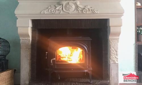 Installation d'un poêle à bois Jotul F500 à Bretteville sur Odon
