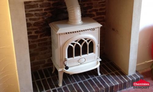 Pose d'un poele Jotul F3 CB à Courseulles sur Mer