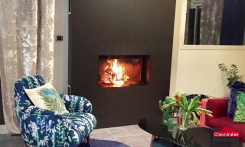 Pose d'une cheminée MDesign Luna Gol 850 proche de Deauville
