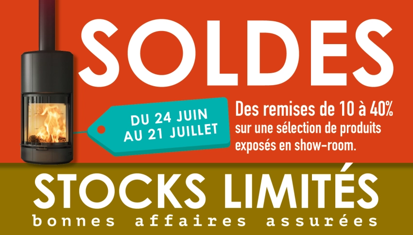 Soldes d'été chez Cheminées Benoist : jusqu'à -40% sur notre sélection en showroom !