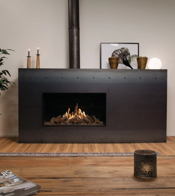 Cheminée gaz Matrix haut de gamme Faber : l'art du feu dans votre intérieur