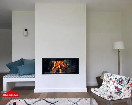 Installation d'une cheminée à bois-bûche Luna diamond 1150H M design à Louvigny